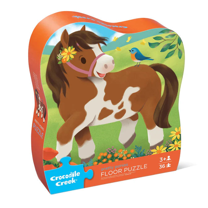 Crocodile Creek Puzzle - 36pc Foil - Pretty Ponies-Mountain Baby